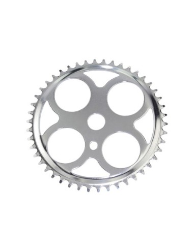 Steel Chainring W/4 Circles 1/2 X 1/8 46t Chrome.
